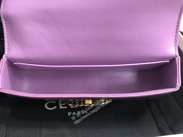 Celine專櫃2022全新系列凱旋門鏈條肩背包 賽琳CUIR TRIOMPHE皮標標誌印花鏈條包 sldj2397